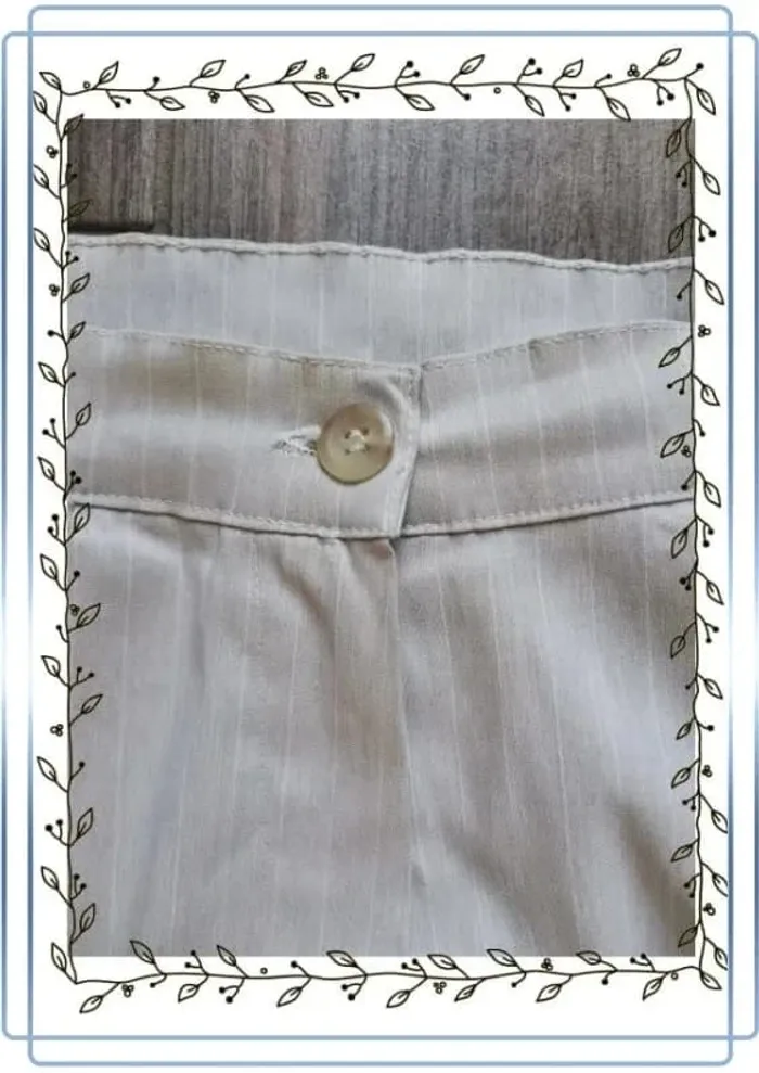 Pantalon rayé beige clair "Pecca girls", taille 40, très bon état - photo numéro 2