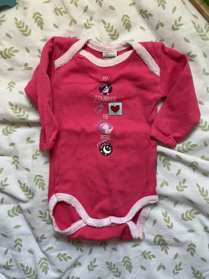 body manches longues rose 6 mois absorba - photo numéro 3