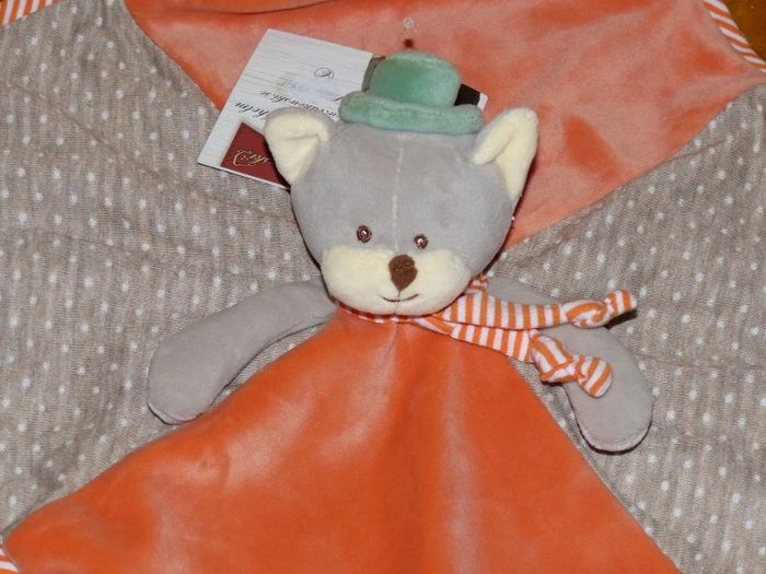 Doudou ours Rémi Bukowski orange 🐻Neuf - photo numéro 2