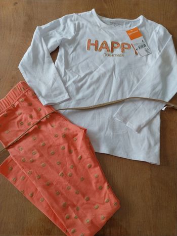 Ensemble legging T shirt ML ceinture In Extenso 6 ans neuf