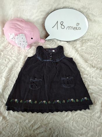 Robe velours Fille 18 mois Sergent Major 100% coton