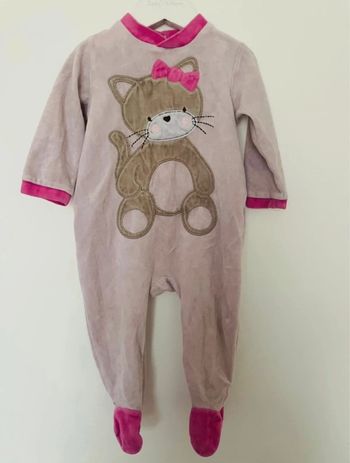 Grenouillère pyjama bébé fille 12 mois chat