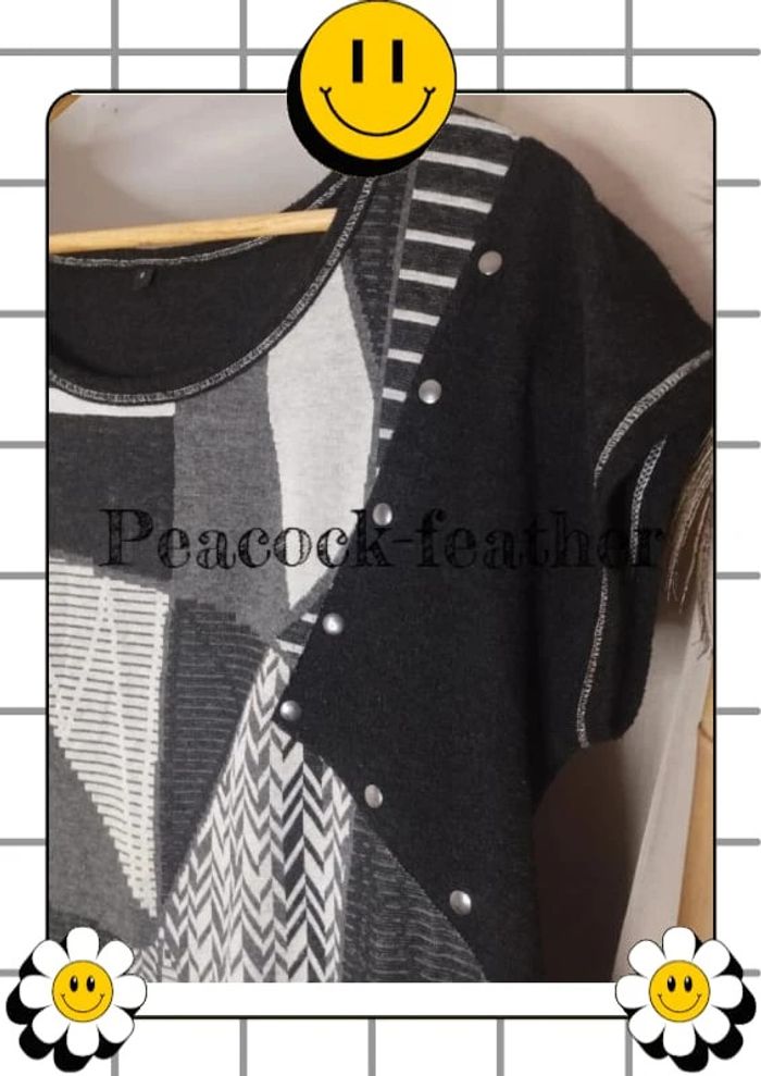 Pull sans manches noir gris T6 - photo numéro 2