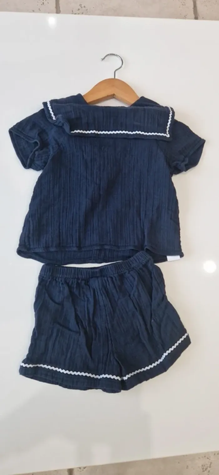 Ensemble petit bateau col rectangle carré 36mois 95 cm