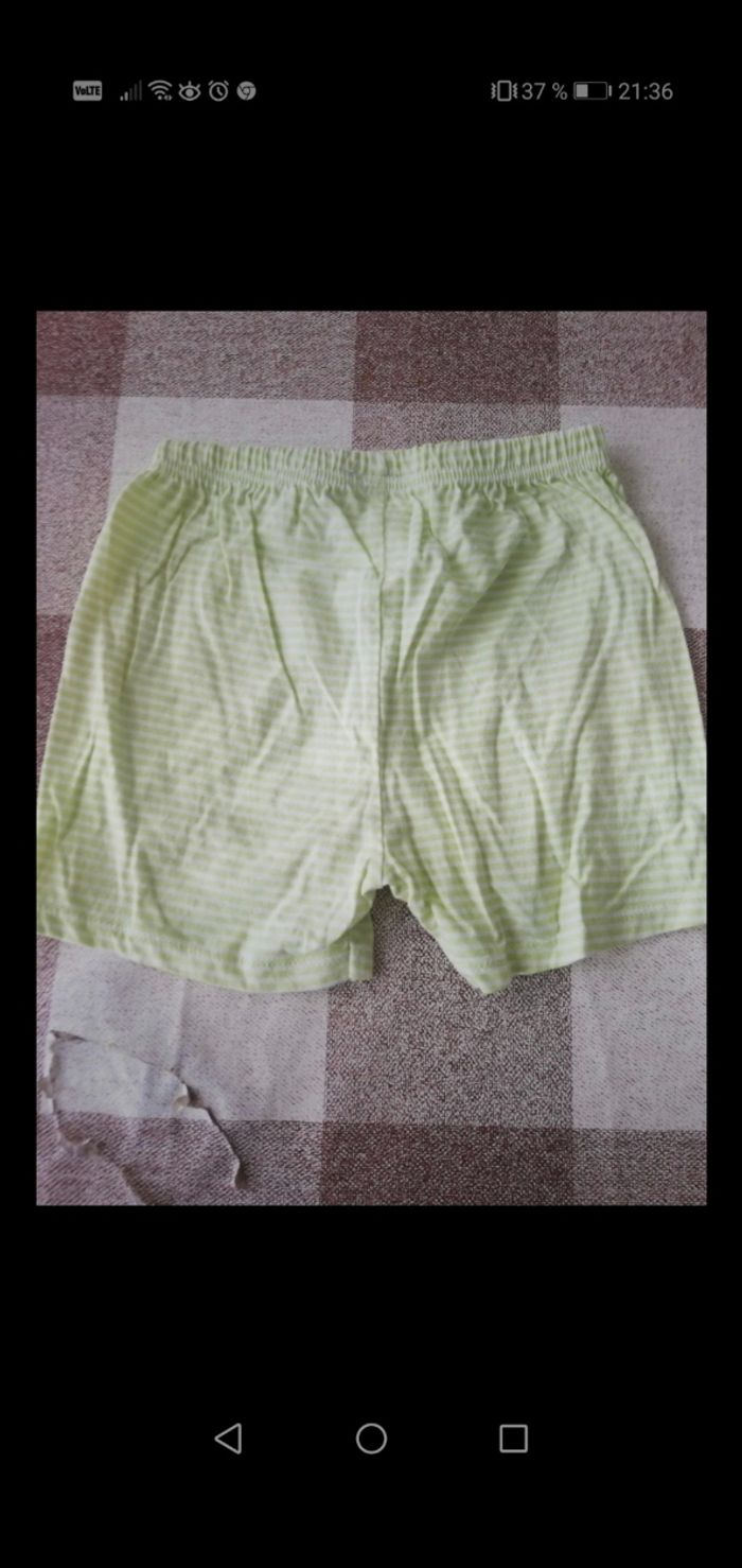 Short 24 mois rayée vert/blanc - photo numéro 3