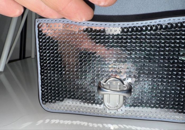 Sac Coach Tabby Micro Sequin Argenté - Neuf - photo numéro 7