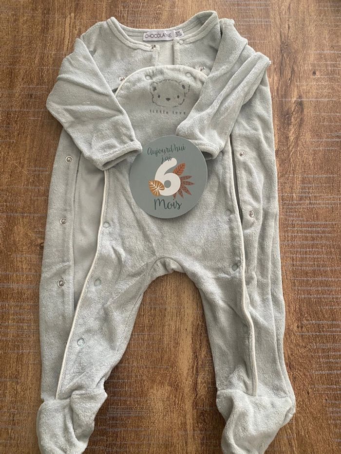 Pyjama en velours bébé garçon 6 mois Chocolatine