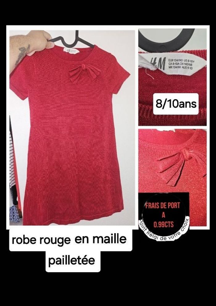 Robe / robe pull rouge h&m 8/ 10 ans