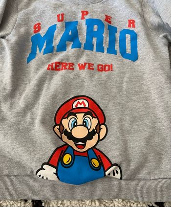 Sweat gris super Mario 7/8 ans 