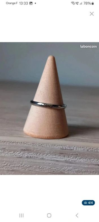 Bague acier inoxydable femme taille 54