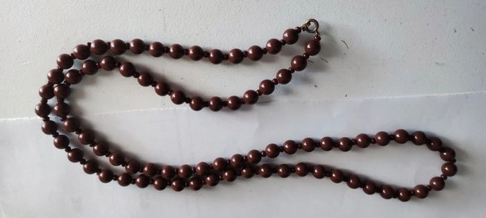 Collier de perles marron - photo numéro 4