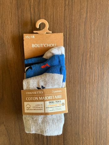 Bout’chou chaussettes neuves garçon bleues 15 18