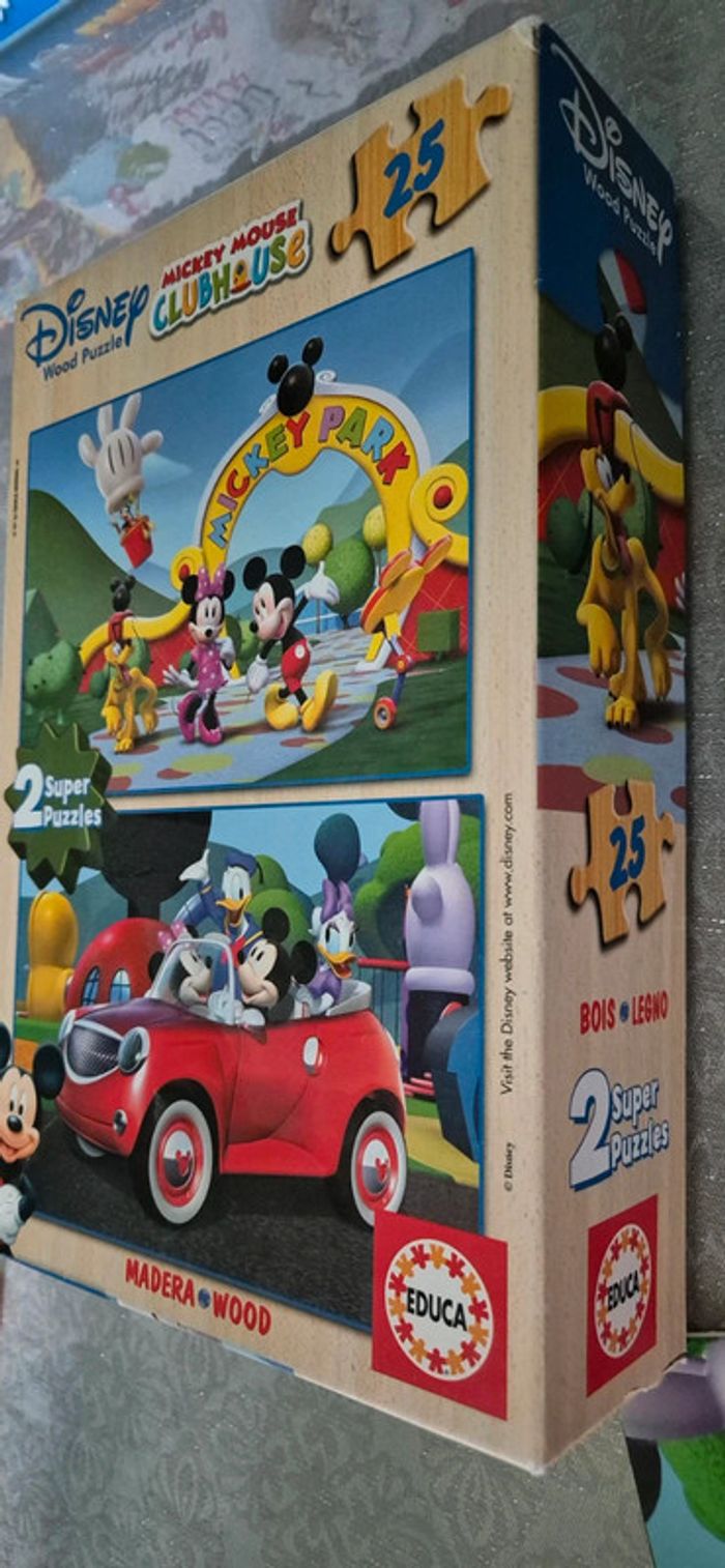 2 puzzles de 25 pièces mickey mouse club house disney educa - photo numéro 5