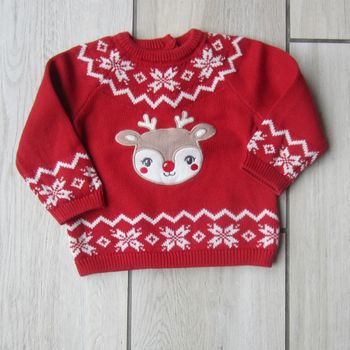 Pull en coton rouge et blanc