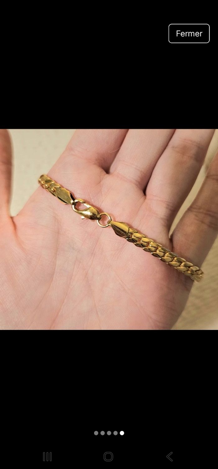 Bracelet en plaque or neuf - photo numéro 5
