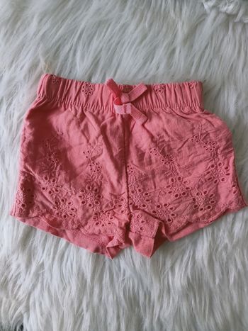 Short rose avec broderies anglaises Primark 6-9mois /74cm N*0816