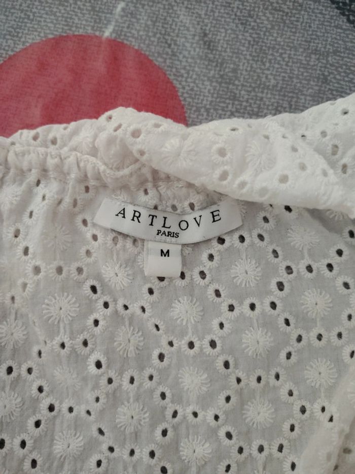 Top blanc broderie anglaise femme 🎀 38 - photo numéro 5
