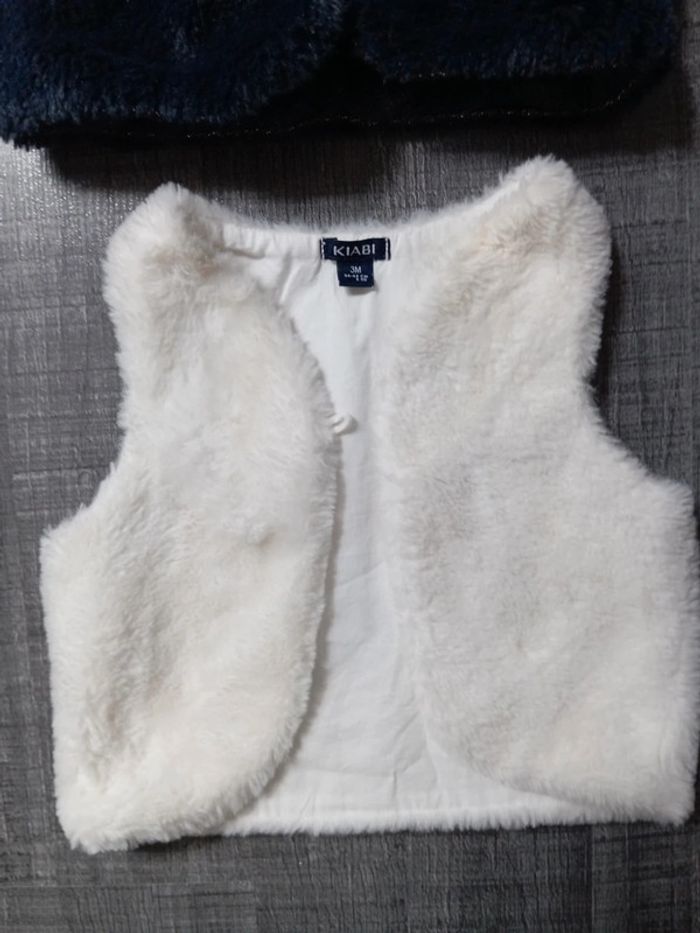 Lots de deux gilets sans manche fourrure - photo numéro 2