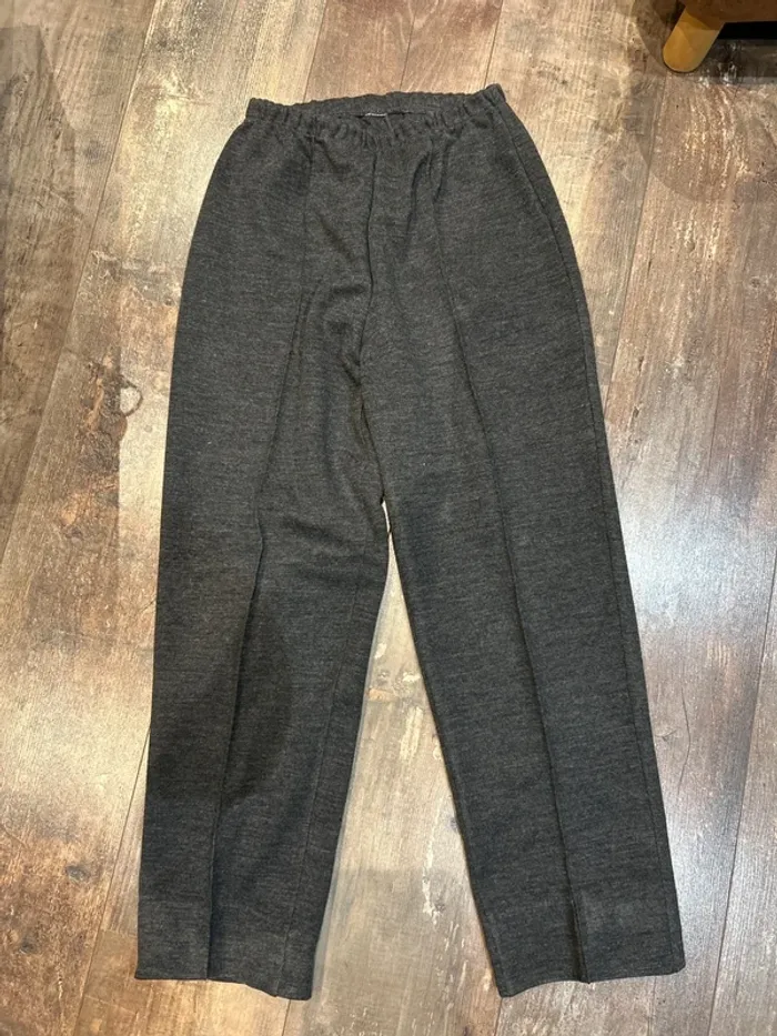 Pantalon gris taille élastique