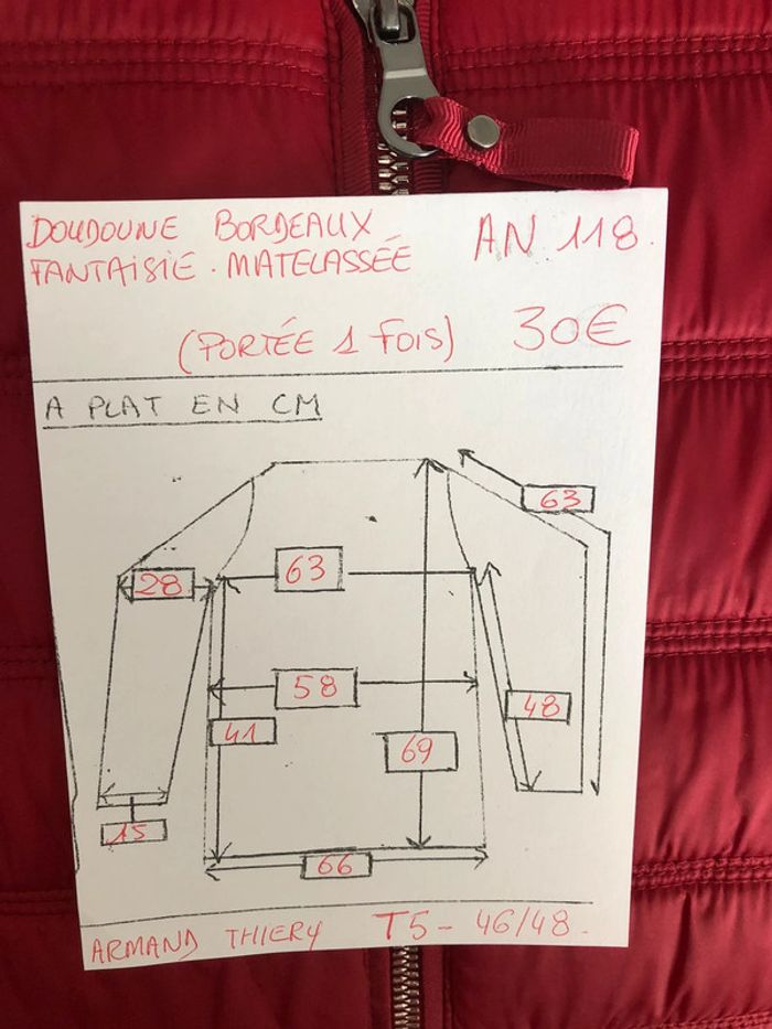 Blouson bordeaux « armand thiery » T5(48) porté 1 fois - photo numéro 14
