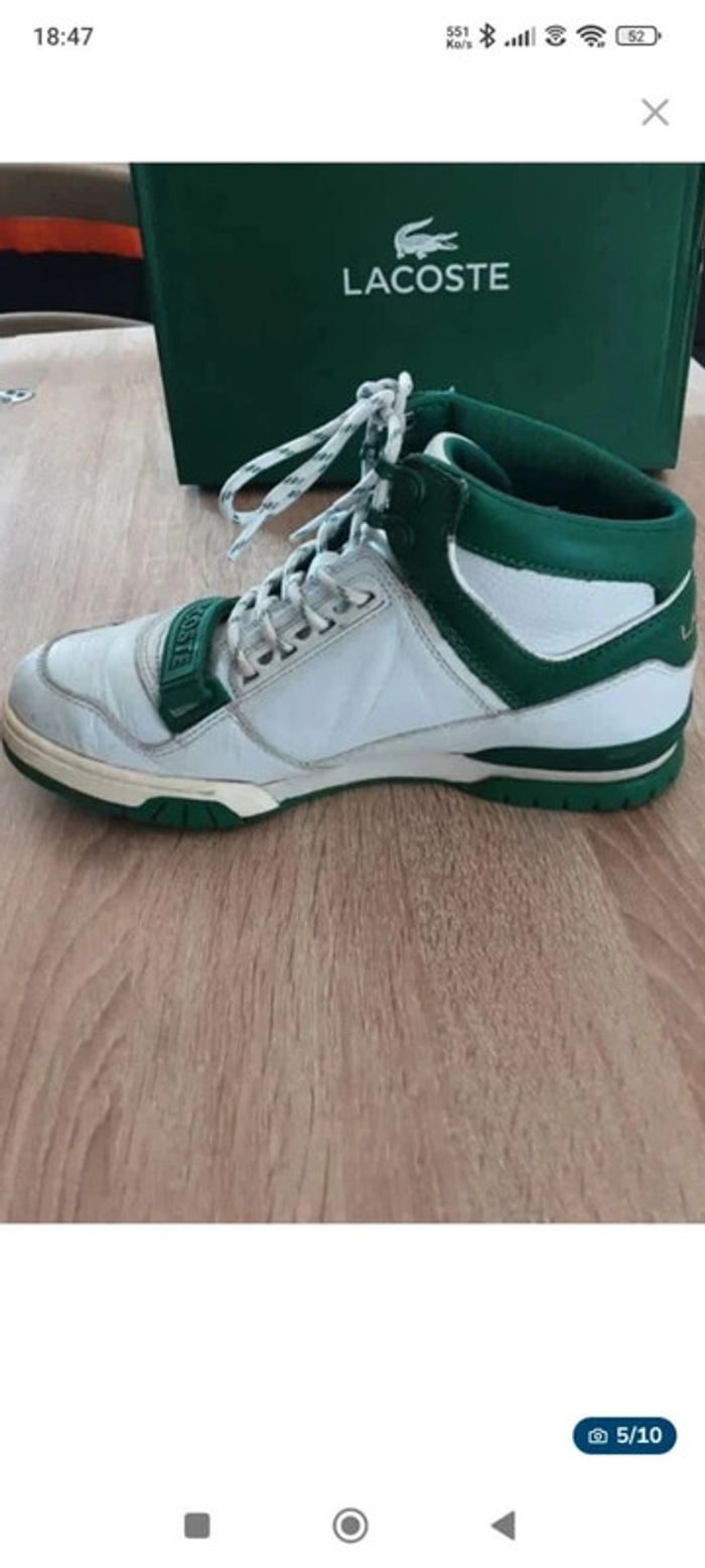 🍒 Baskets Montantes Lacoste Missouri Mid 319 White & Green T42🍒 - photo numéro 9