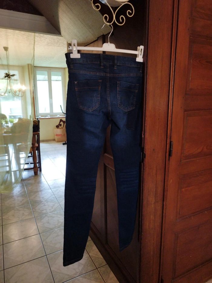 Jeans bleu foncé skinny droit patchwork L/40 - photo numéro 8