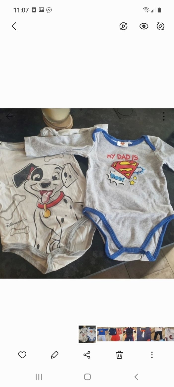 Lots de 2  boddys 18/24 mois