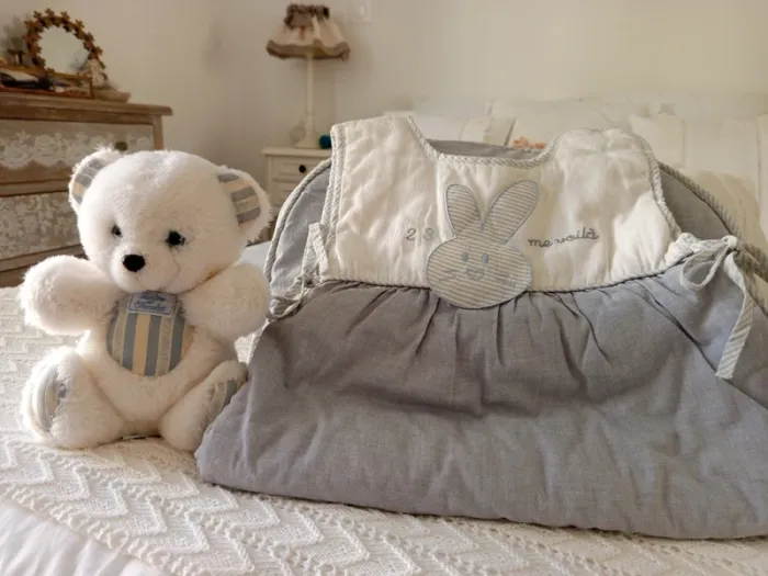 Ourson vintage blanc rayé bleu Tartine et Chocolat + gigoteuse look rétro 🐰 6/12 mois - photo numéro 20