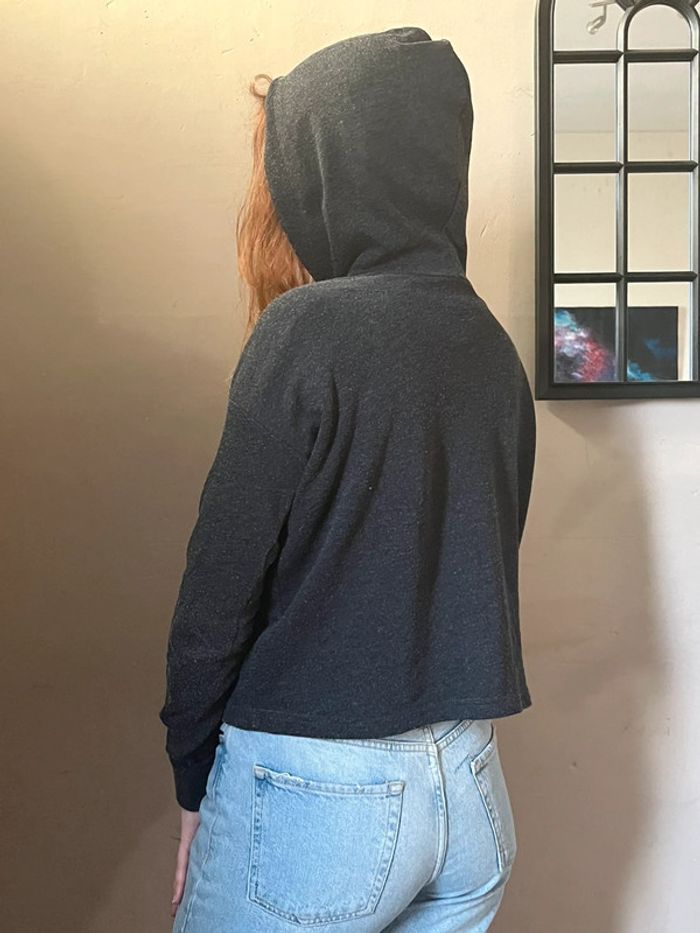 Sweat à capuche ample gris foncé - photo numéro 2