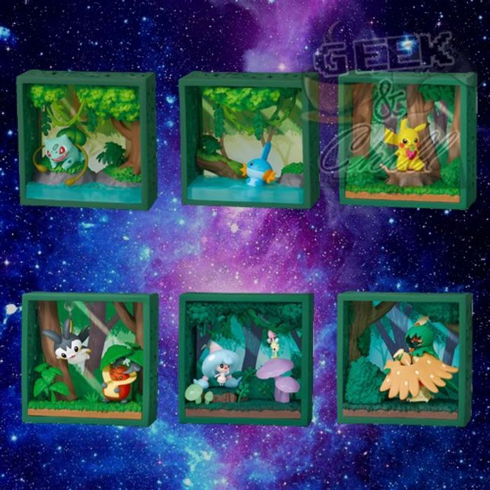 Figurine Re-Ment Pokémon - Frame Deep Wood - Emolga et Crikzik - photo numéro 3