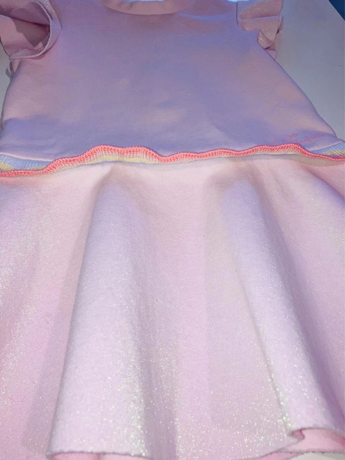 Robe lili gaufrette rose / paillette / arc en ciel 2 ans - photo numéro 5