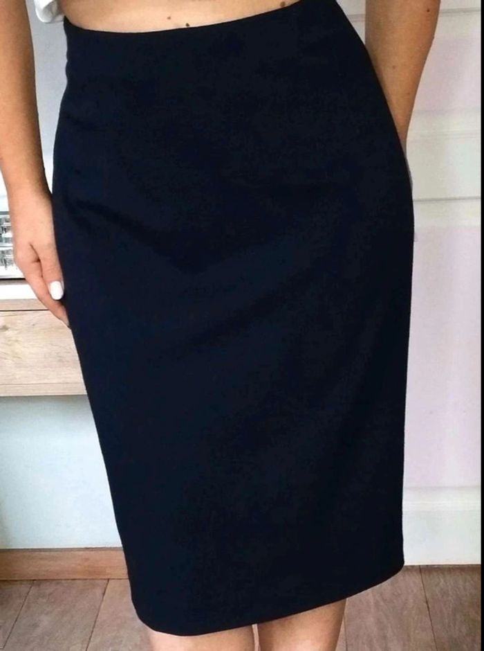 Jupe  mi-longue  Marine - Viscose  Nylon -  L  - Parfait  État