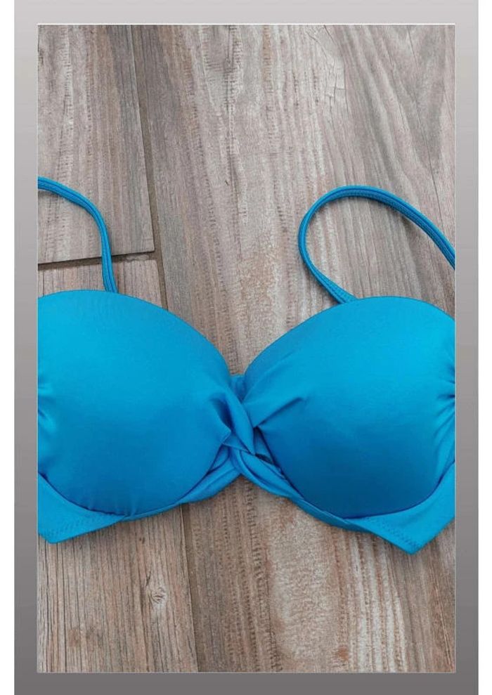 Haut de maillot de bain bleu, à bretelles et noeud derrière - Taille 40 no gossip - photo numéro 3