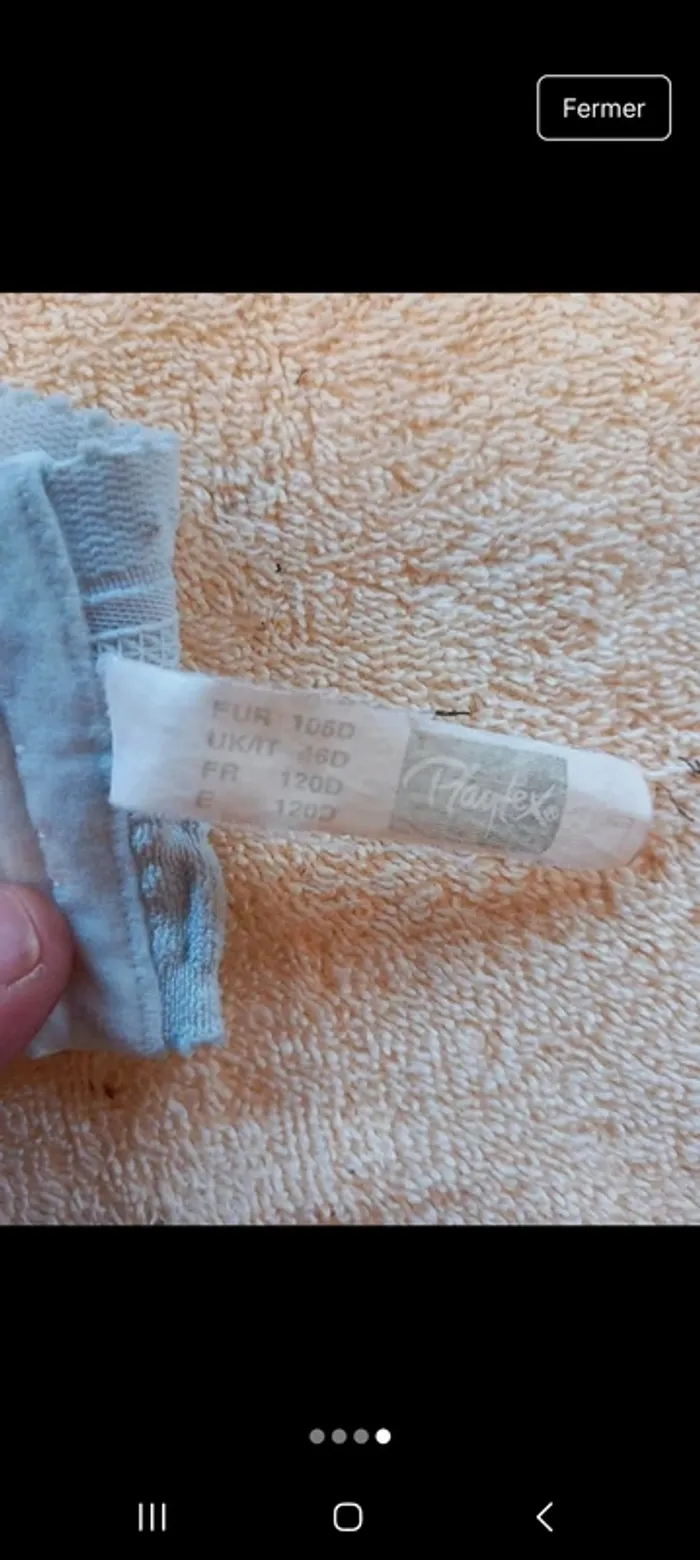 👵soutien gorge Playtex 120D blanc gris - photo numéro 4