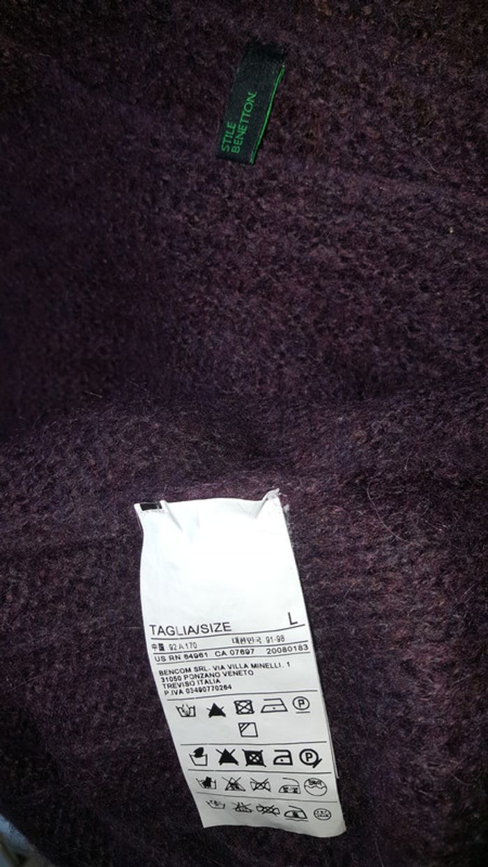 robe Benetton violette taille L mohair - photo numéro 4