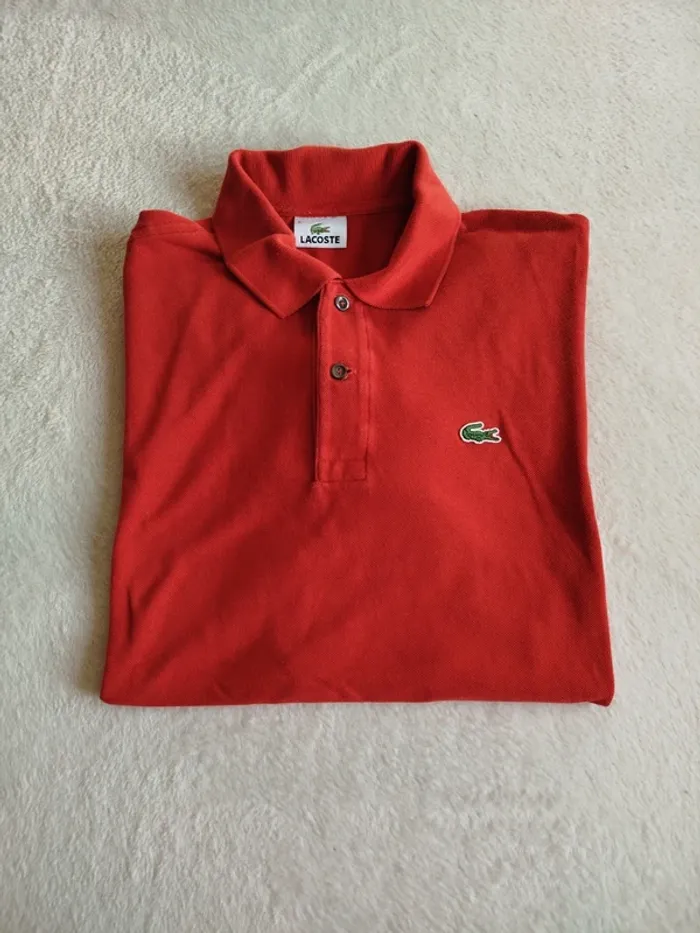 Polo Lacoste rouge/rouille taille 6 - photo numéro 2