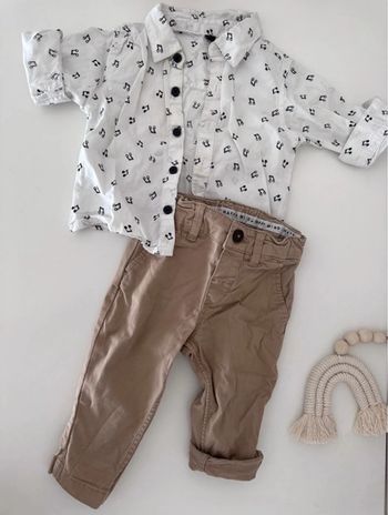 Lot chemise musique et pantalon beige 🎶