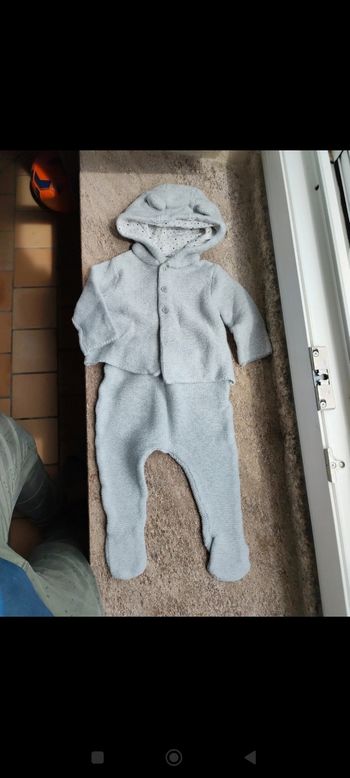 Ensemble chaud gris Vertbaudet 6 mois