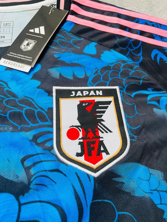 Maillot concept foot Japon bleu dragon fleurs taille S - photo numéro 6