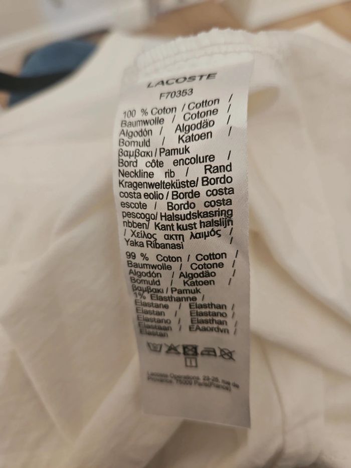 Très beau tee-shirt Lacoste écru - photo numéro 7