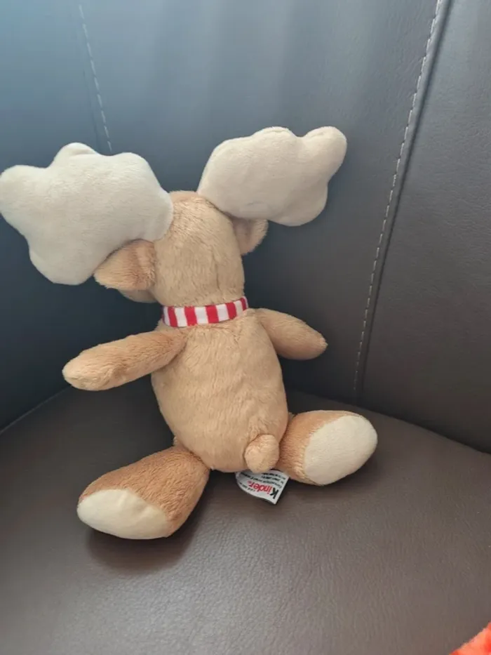 Doudou cerf kinder beige noel - photo numéro 2