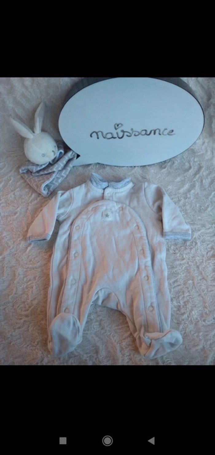 Pyjama grenouillère coton épais Mixte Naissance 0 mois étoile Kiabi Eco conception 100% coton bio