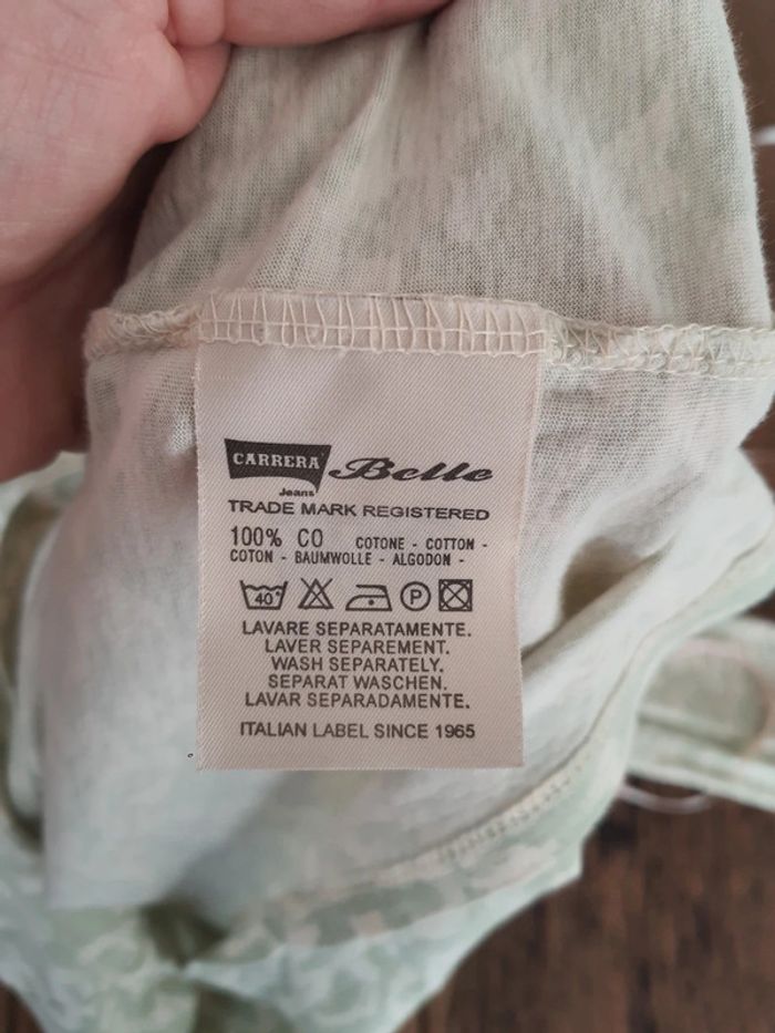 Jolie T-shirt femme vert/beige Carrera taille S - photo numéro 18