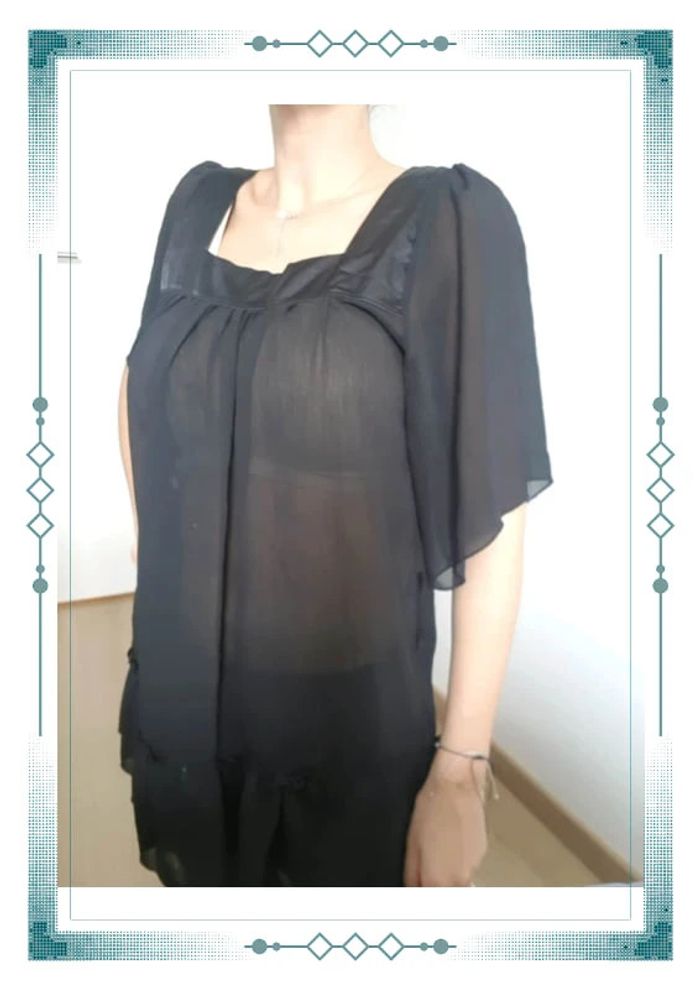 🌸 Tunique voilage col carré - photo numéro 4