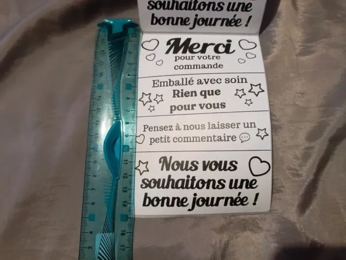Lot de 30 très grandes étiquettes “Merci pour votre commande Bonne journée” 10×15 cm - photo numéro 3
