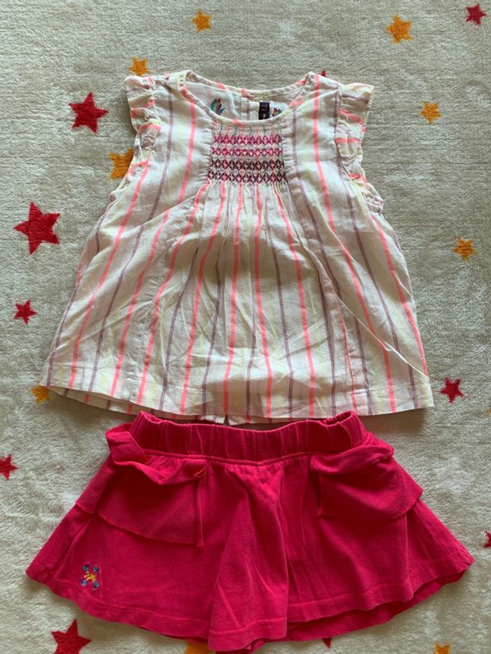 Ensemble Blouse Et Jupe Short Sergent Major Multicolore 3 Ans