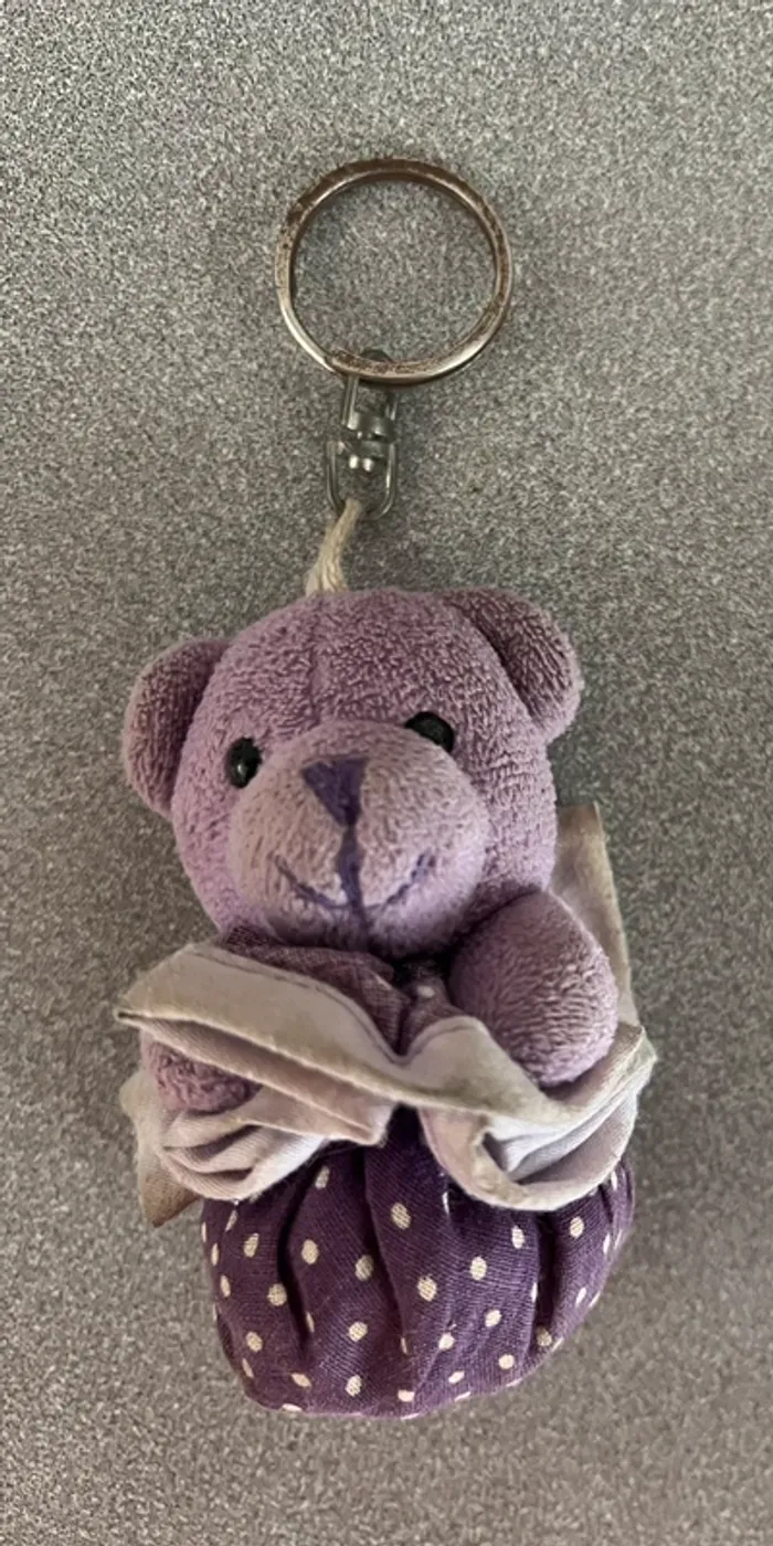 Lot de 2 aumônières lavande lapin et ourson porte clé Esprit Provence - photo numéro 3