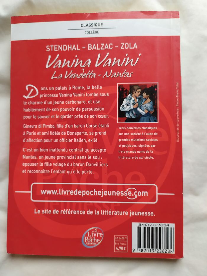 LIVRE Vanina Vanini / La Vendetta / Nantas de STENDHAL / BALZAC / ZOLA. - photo numéro 2