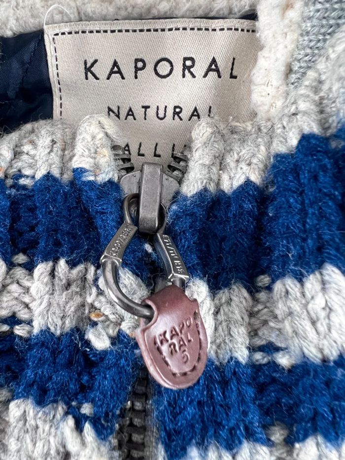 Veste zippée doublée polaire Kaporal beige et bleu – Taille S - photo numéro 11
