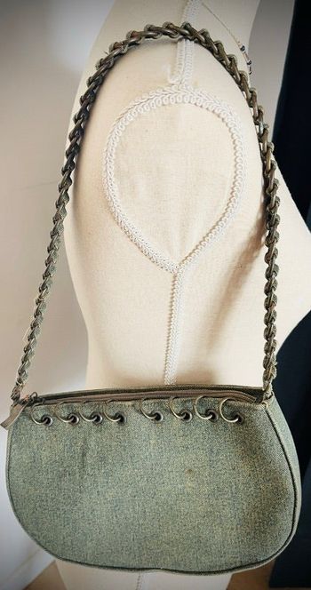 Petite sac à main en jeans avec anneau metal